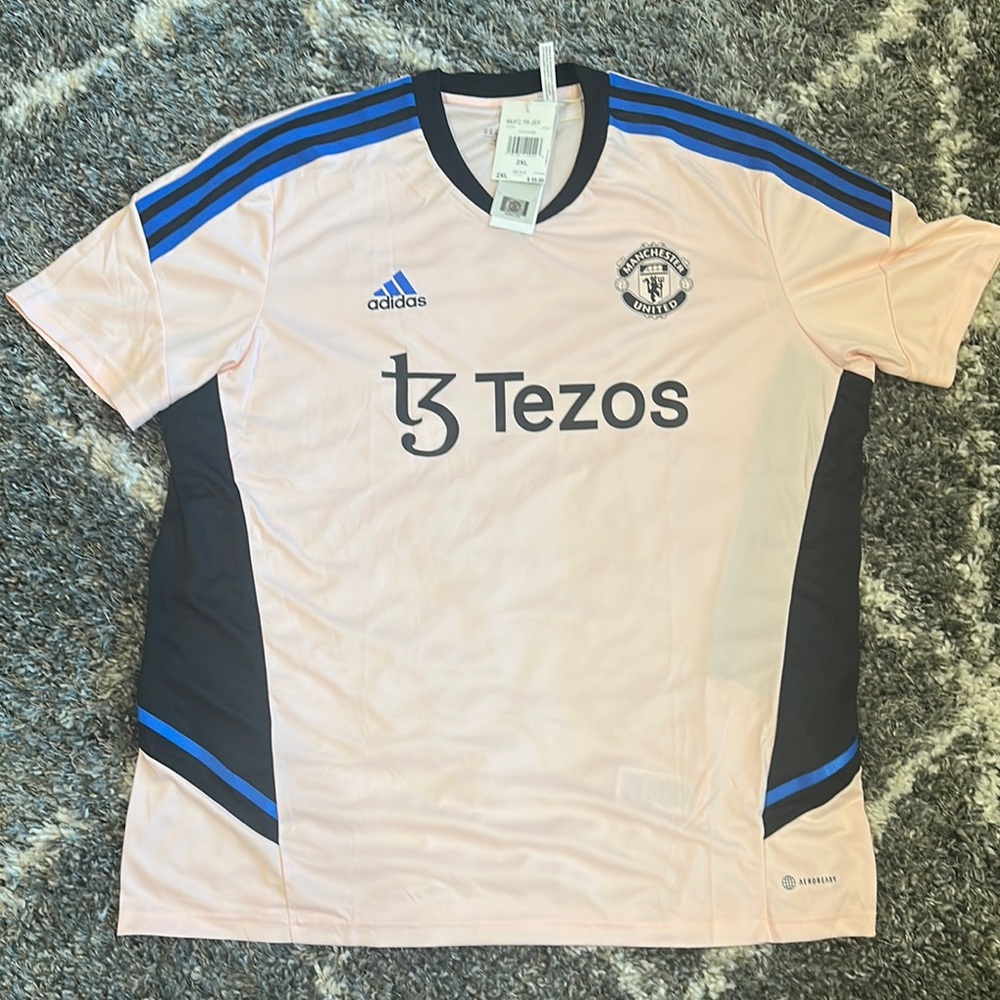 Adidas Pink and Black Manchester United Jersey